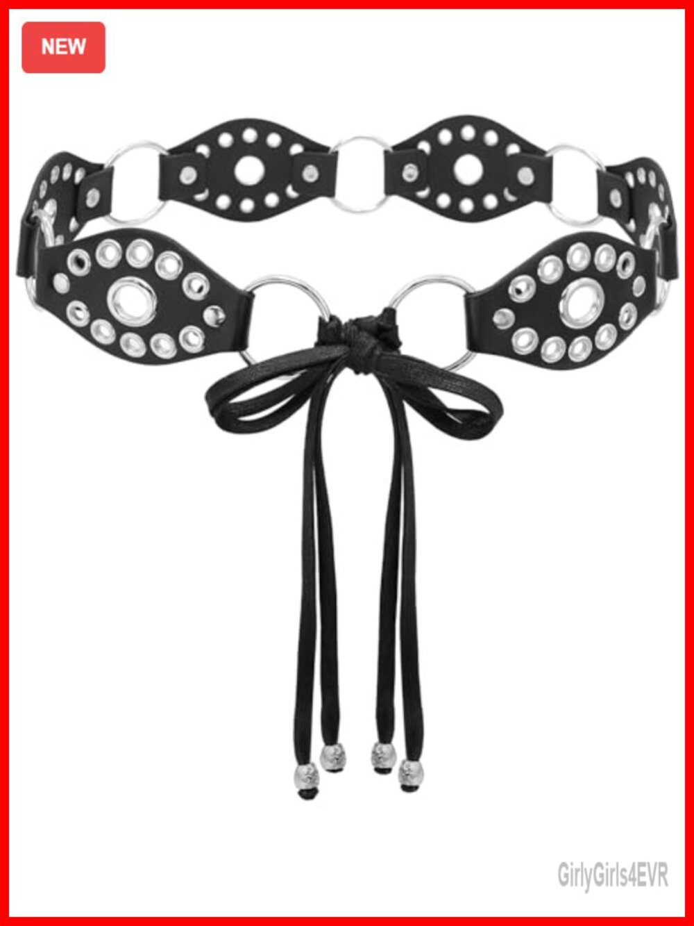 PU Leather Knotted Waist Belt with Rivet Ring for Dresses